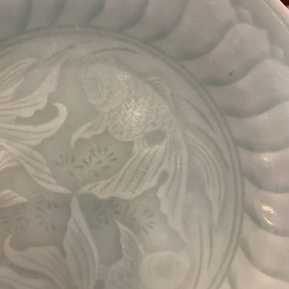 China Longquan Celadon Koi Fish Goldfish Plate
